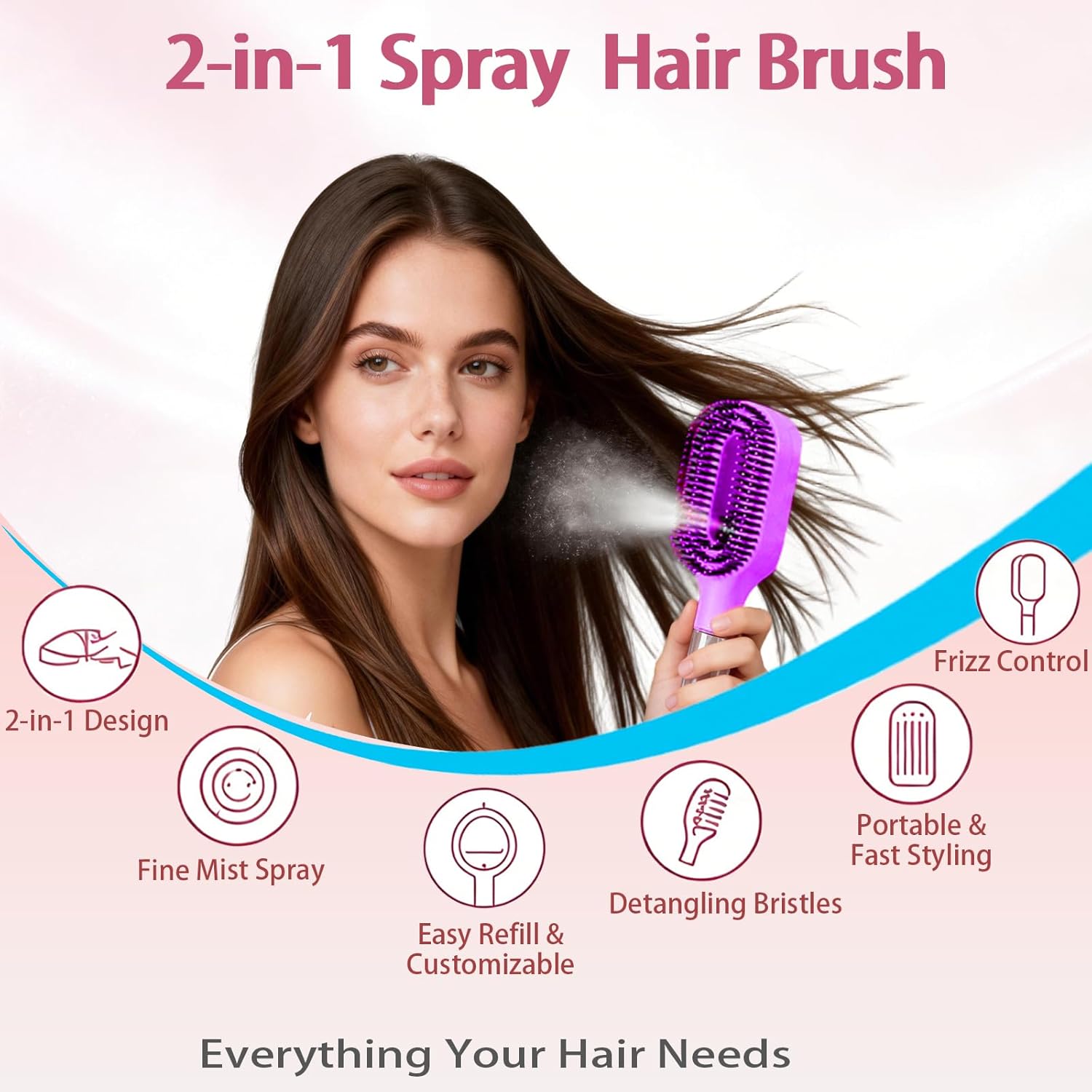 2 In 1 Spray Hair Brush
