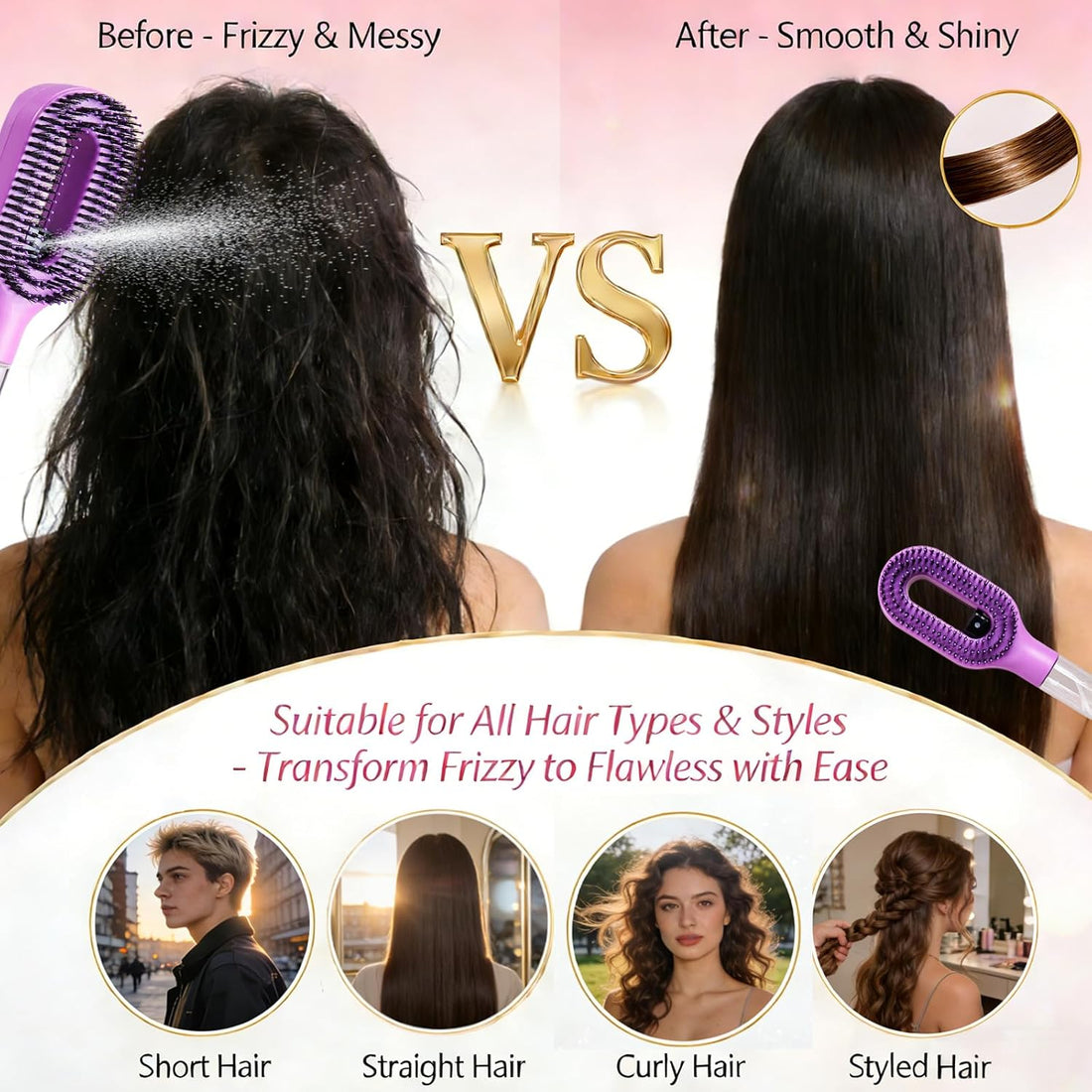 2 In 1 Spray Hair Brush