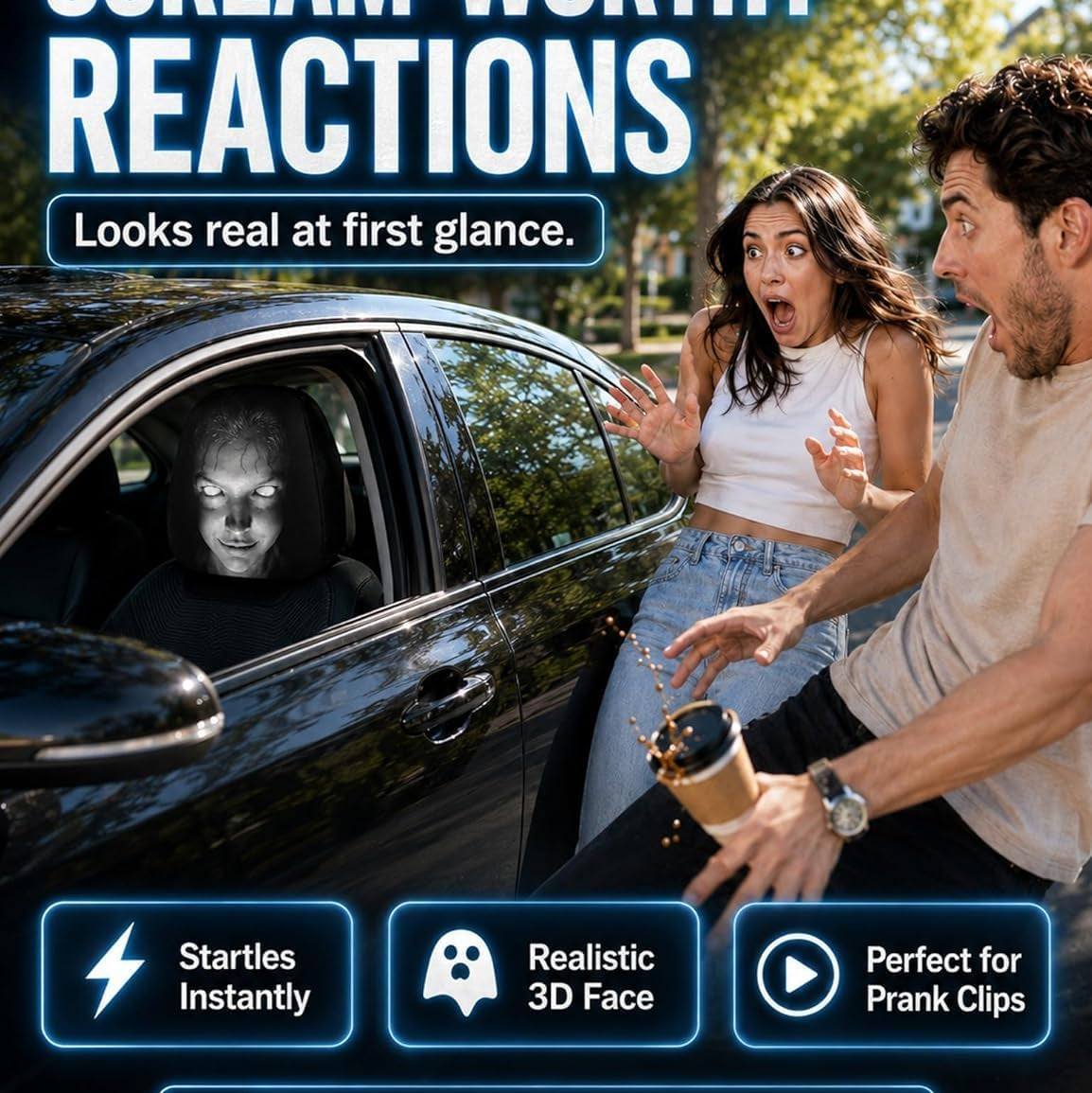 Ghost Face Headrest Covers