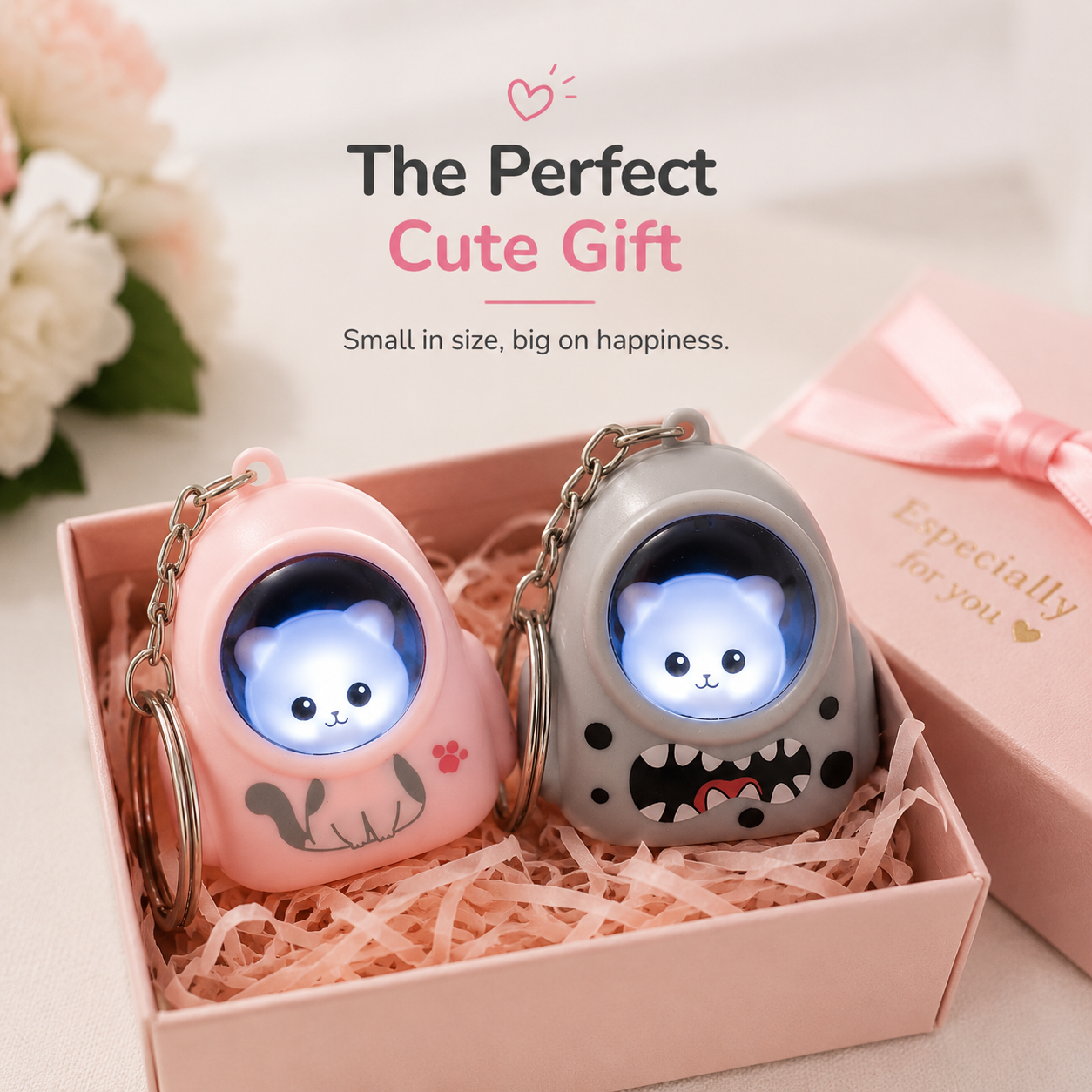 🐈Cute Cat Mini Keychain Flashlight