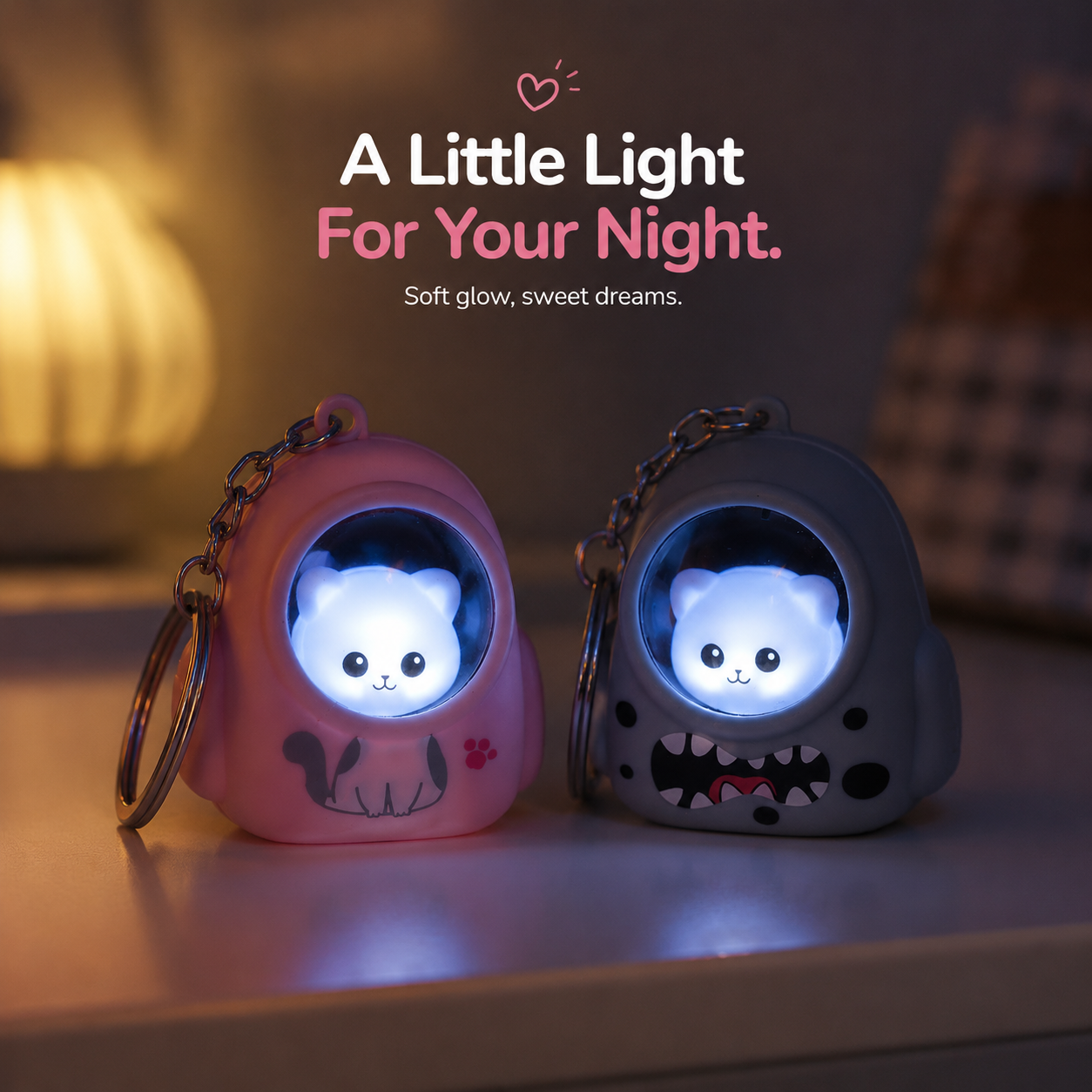 🐈Cute Cat Mini Keychain Flashlight