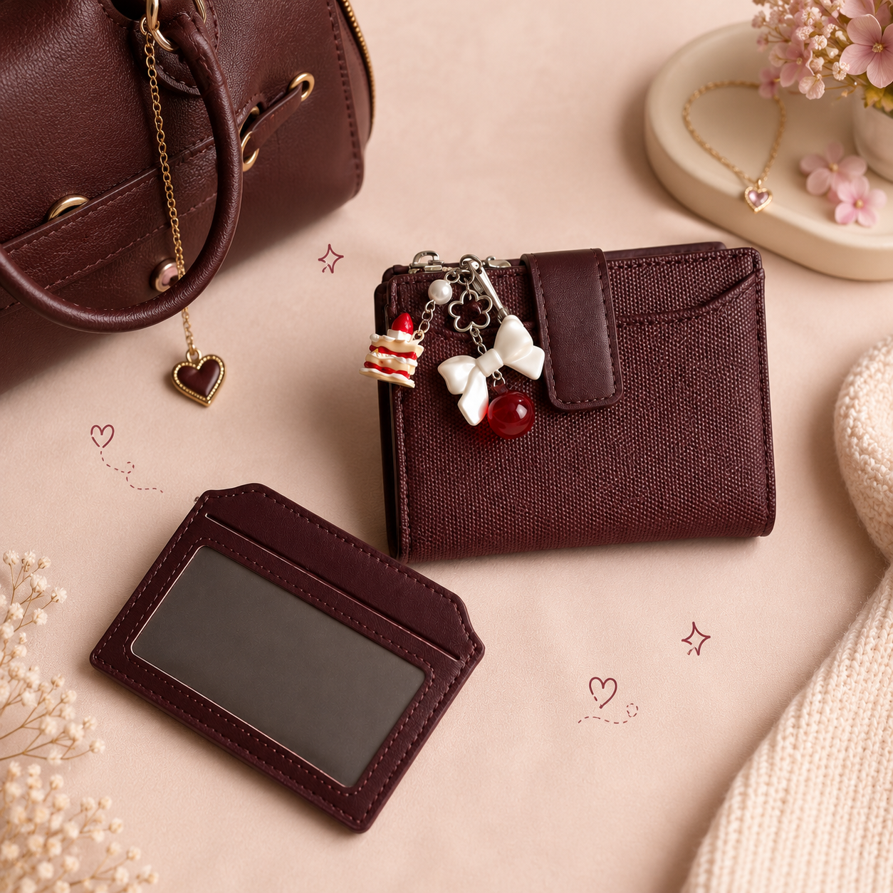 Premium Trifold Wallet – Turkish Imported 🎀🍒