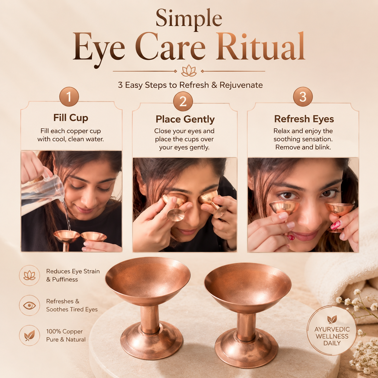 Premium Copper Eye Wash Cups