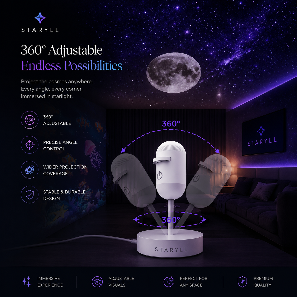 Aurora Galaxy Projection Lamp